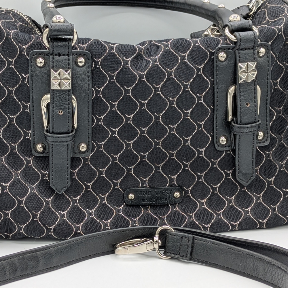 Nine West Black & Silver Patterned Handbag - Picture 7 of 11